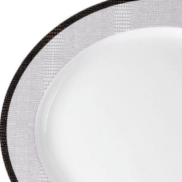 brand new Mikasa Wild Croc Pattern 15" x 13" Porcelain Oval Serving Platter - Picture 11 of 12